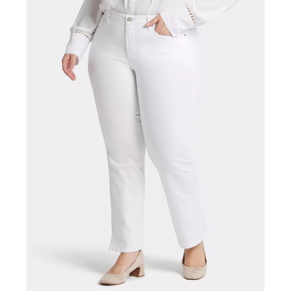 NYDJ Plus Size Barbara Bootcut Lift & Tuck Side Slit Jeans Optic White 14W NWT - Picture 1 of 3